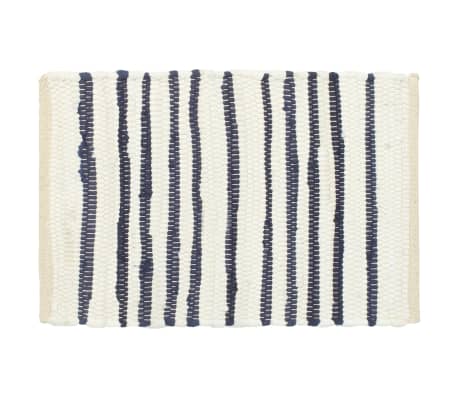 vidaXL Stalo kilimėliai, 4vnt., mėlynos+baltos sp., 30x45cm, medvilnė