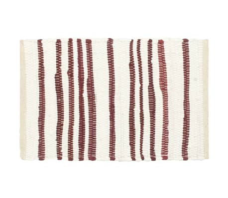 vidaXL Napperons 4 pcs Bordeaux et blanc 30 x 45 cm Coton