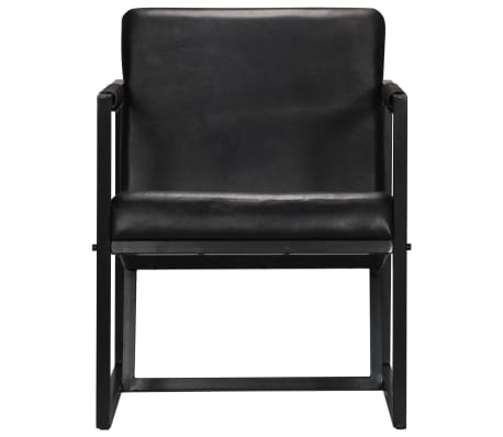 vidaXL Fauteuil Noir Cuir véritable