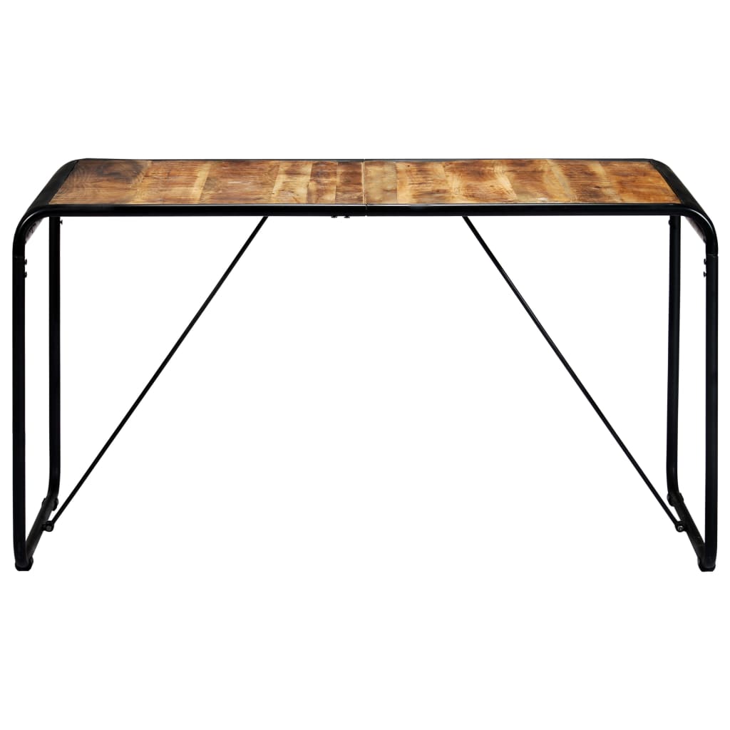 vidaXL Dining Table 140x70x76 cm Solid Rough Mango Wood