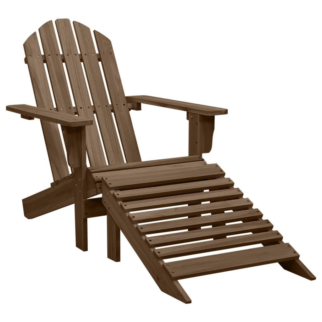 Photos - Garden Furniture VidaXL Patio Chair with Ottoman Wood Brown 