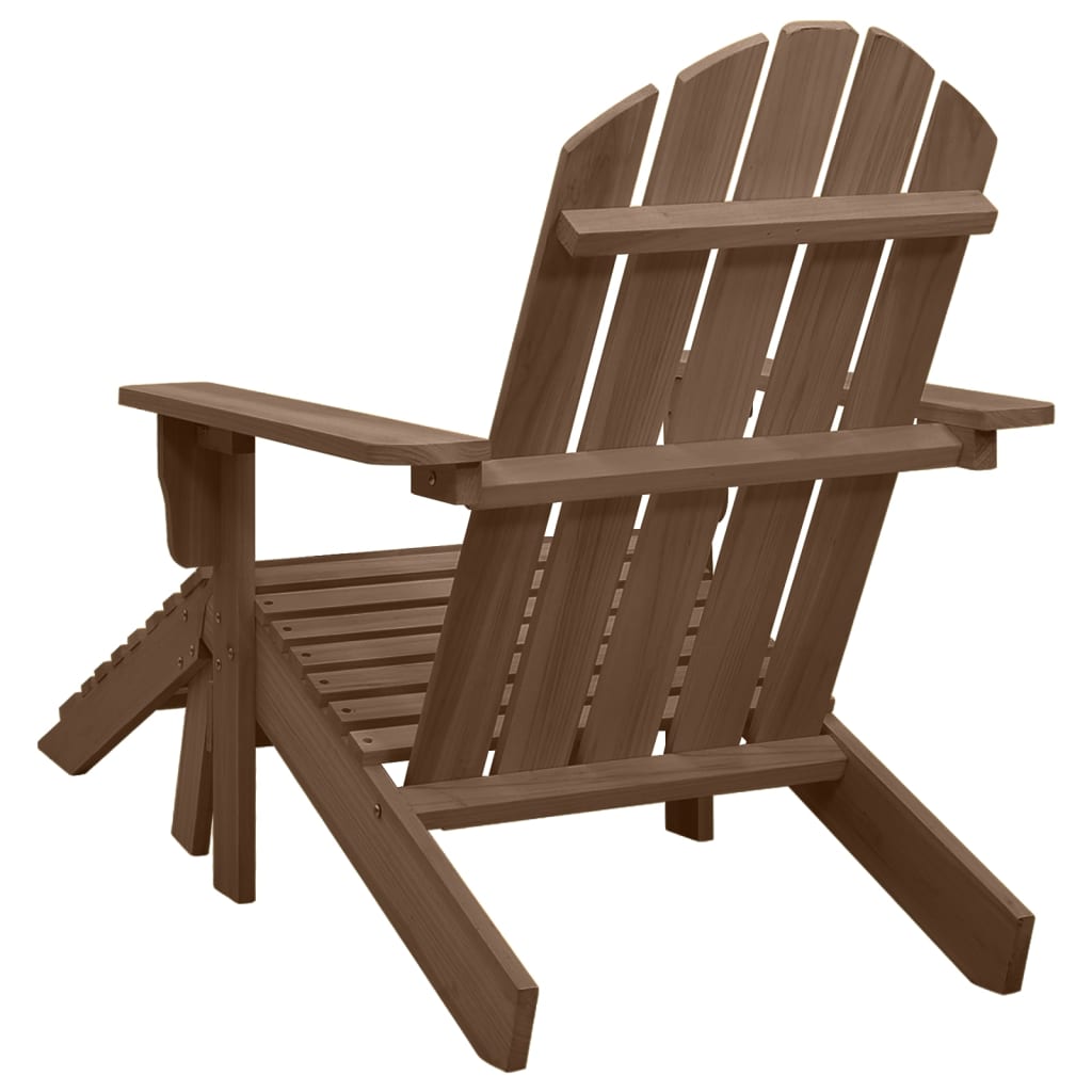 vidaXL Patio Chair with Ottoman Wood Brown