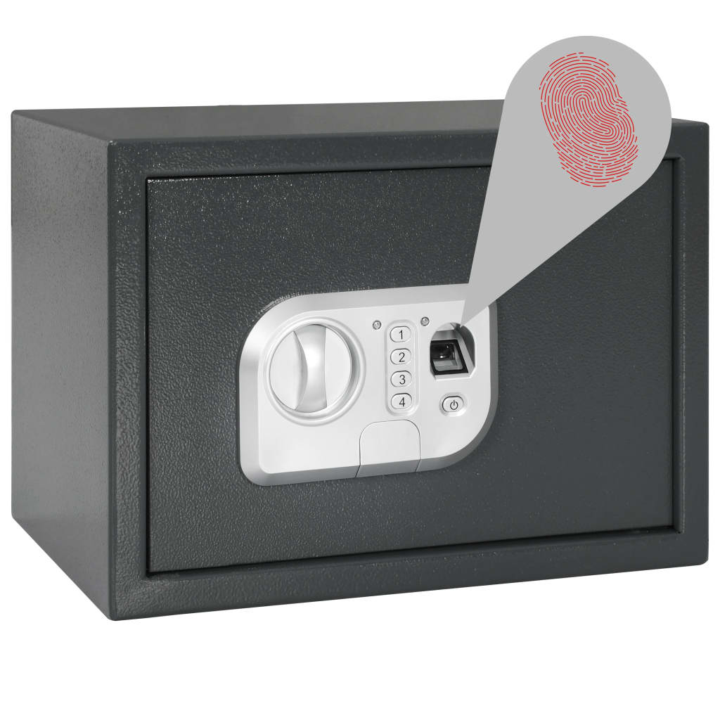 vidaXL Digital Safe with Fingerprint Dark Grey 35x25x25 cm