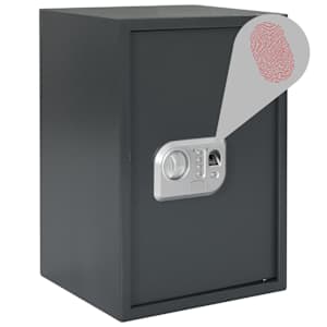 vidaXL Skait. seifas su pirštų atsp. užrak., tams. pilk., 35x31x50cm