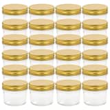 vidaXL Jampotten met goudkleurige deksels 24 st 110 ml glas
