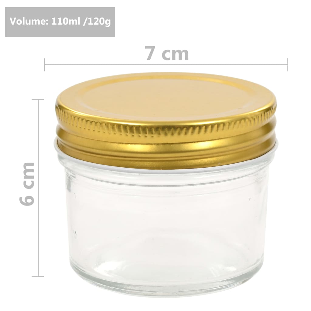 24 db 110 ml-es befőttesüveg aranyszínű tetővel 