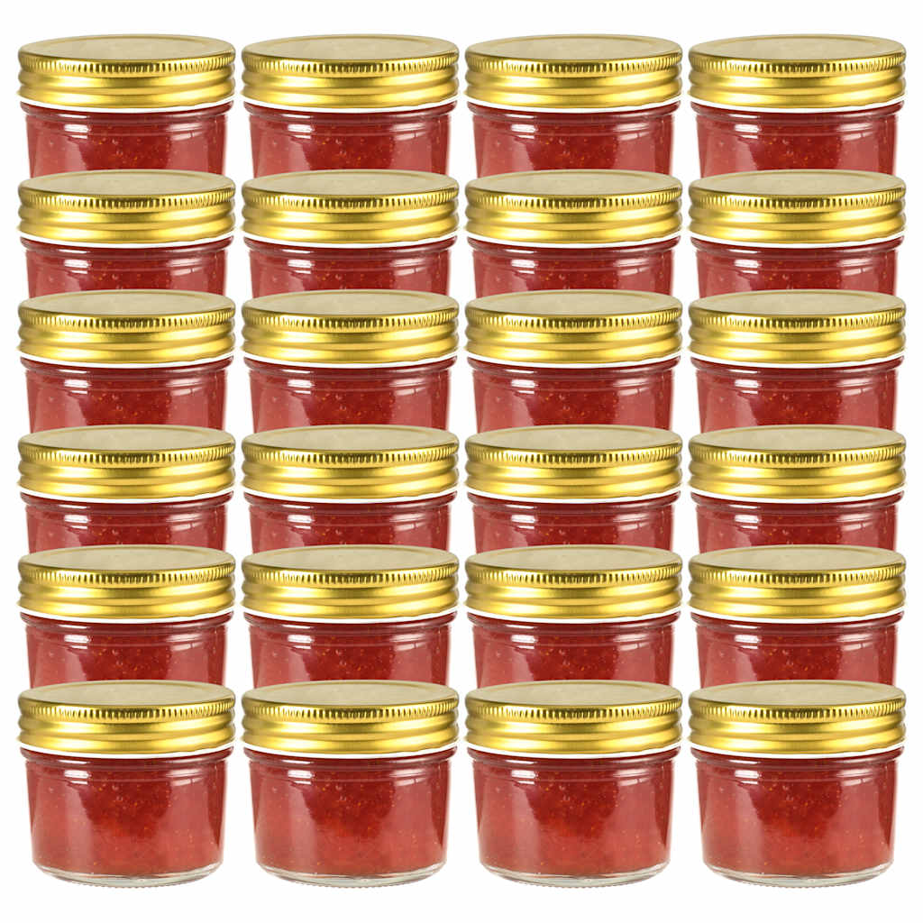 vidaXL Marmeladengläser mit goldenen Deckeln 24 Stk. 110 ml