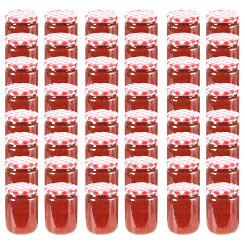 #3 - vidaXL syltetøjsglas 48 stk. med hvide og røde låg 230 ml