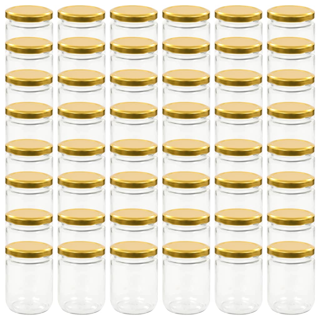 48 db 230 ml-es befőttesüveg aranyszínű tetővel 