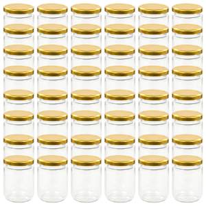 vidaXL klaasist moosipurgid kuldsete kaantega 48 tk, 230 ml