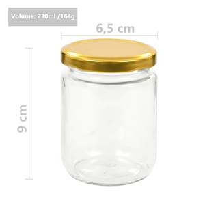 Zavařovací sklenice se zlatými víčky 48 ks 230 ml - obrázek 7