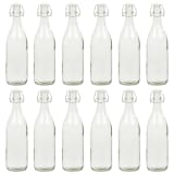 vidaXL glasflaske med patentlåg 12 stk. 1 l