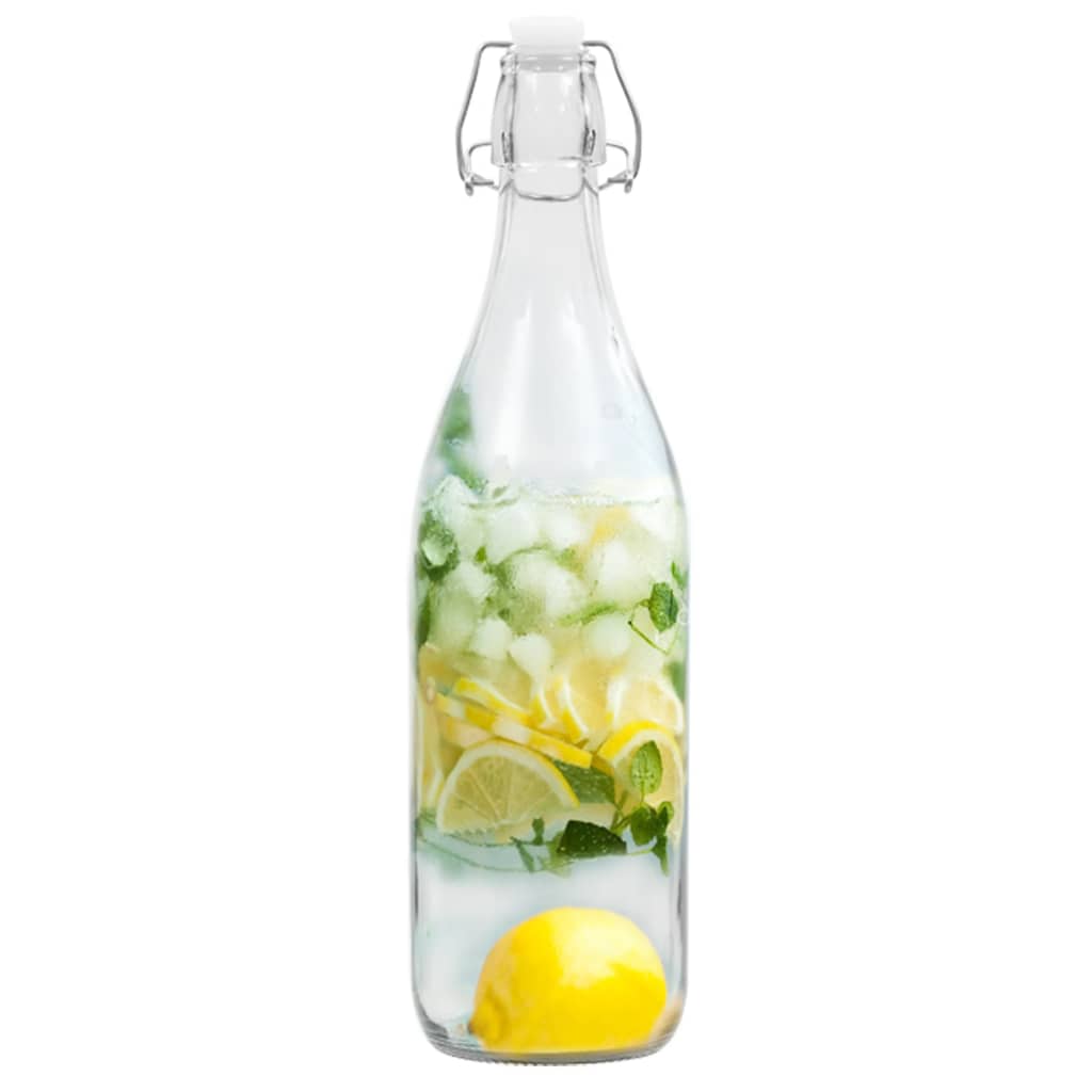 vidaXL Glasflasche mit Bügelverschluss 12 Stk. 1 L