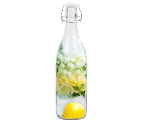 vidaXL Glasflasche mit Bügelverschluss 12 Stk. 1 L