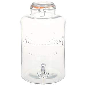 vidaXL veekann XXL, kraaniga, l&auml;bipaistev, 8 l, klaas