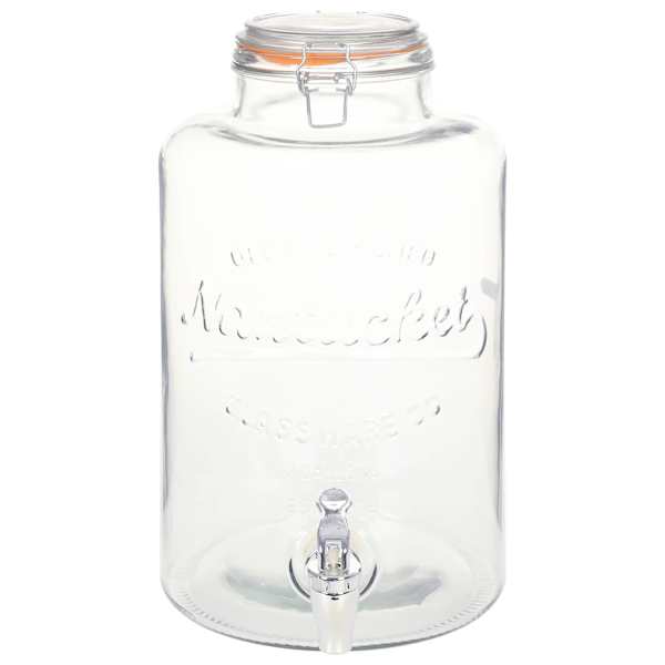 vidaXL veekann XXL, kraaniga, l&auml;bipaistev, 8 l, klaas
