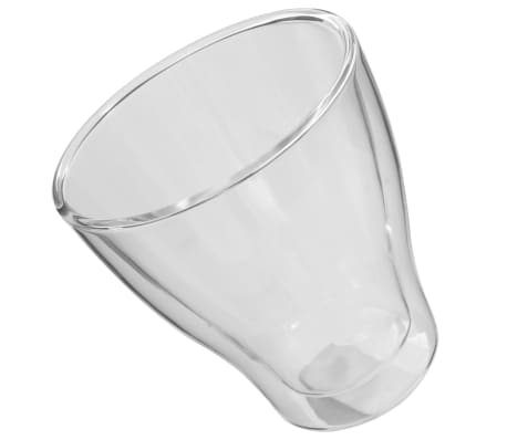 vidaXL Vasos de cristal térmico doble pared café con leche 6 uds 280ml