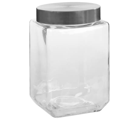 vidaXL Storage Jars with Silver Lid 6 pcs 1200 ml