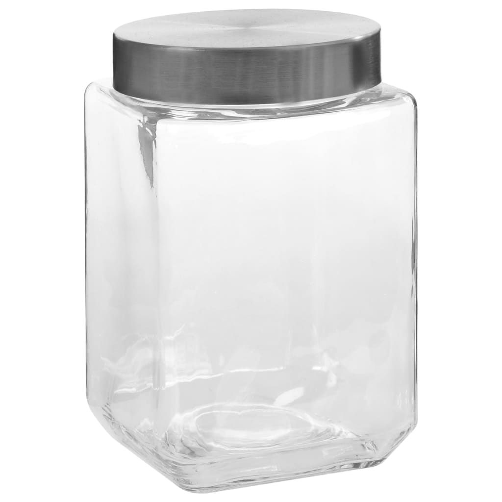 vidaXL opbevaringsglas med sølvfarvet låg 6 stk. 1700 ml