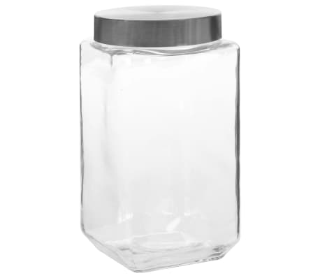 vidaXL opbevaringsglas med sølvfarvet låg 6 stk. 2100 ml