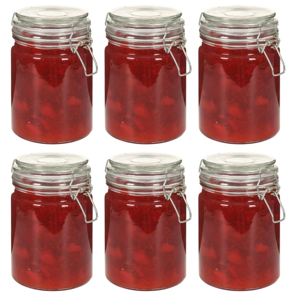 vidaXL Borcane depozitare, 6 buc., 750 ml, închidere clips vidaxl.ro