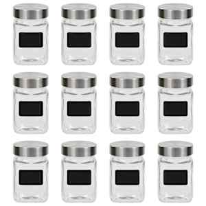 Kozarci za shranjevanje z nalepko 12 kosov 300 ml