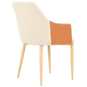 Jídelní židle 6 ks hnědé a krémové textil - obrázek 4