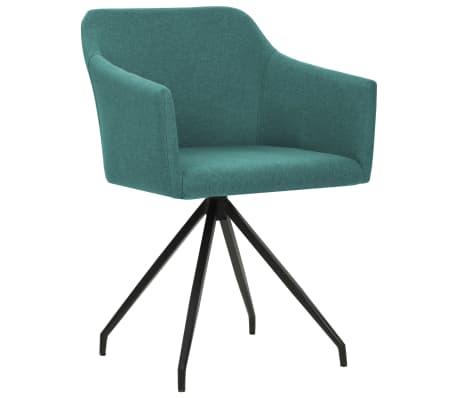 vidaXL Въртящи се трапезни столове, 4 бр, зелени, текстил