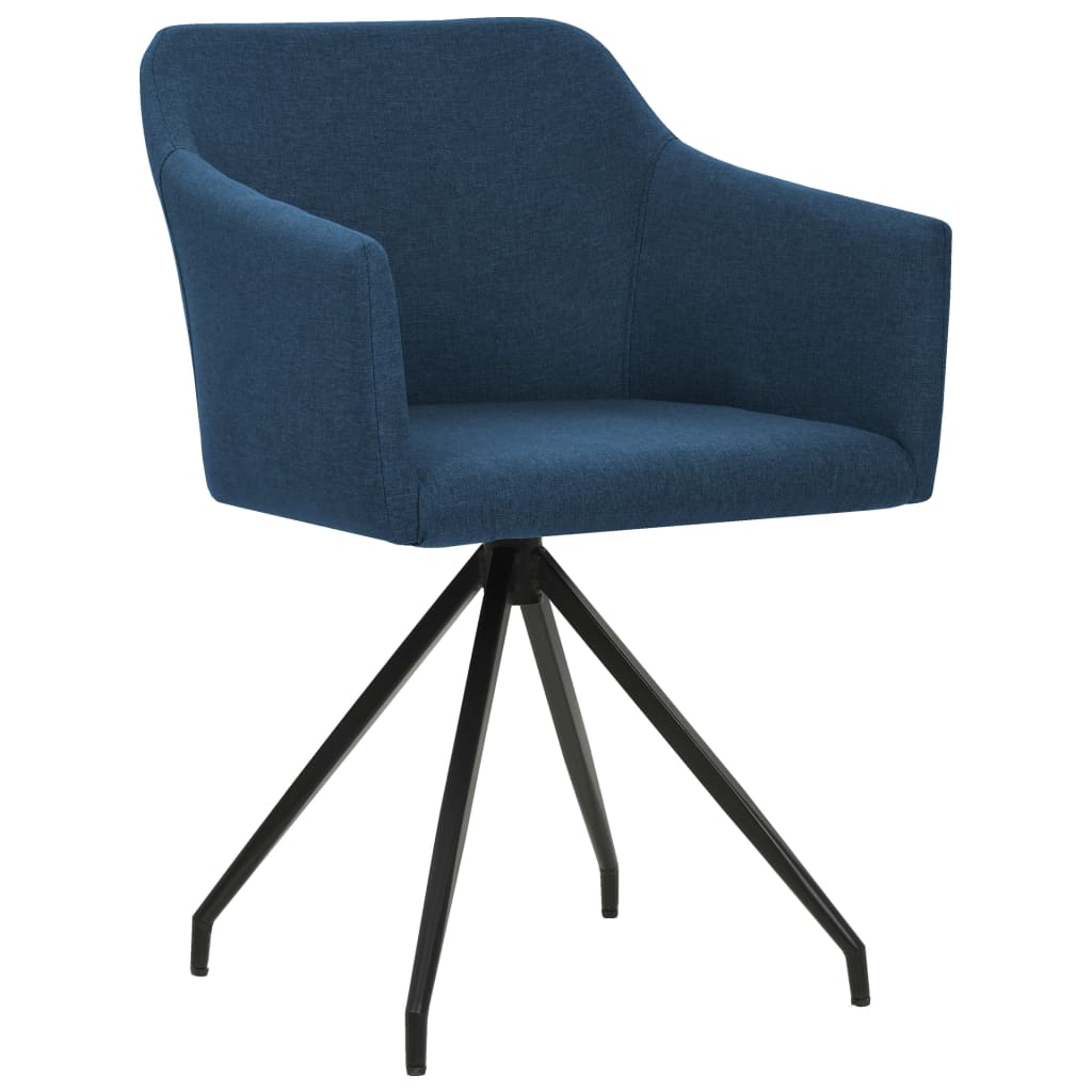 vidaXL Eetkamerstoelen draaibaar 6 st stof blauw