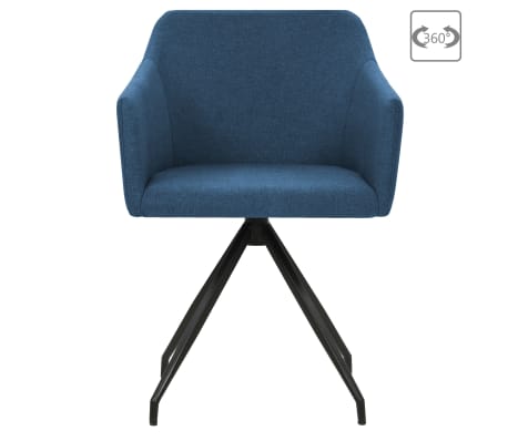 vidaXL 6x Esszimmerstuhl Blau Stoff Küchenstuhl Drehstuhl Lehnstuhl