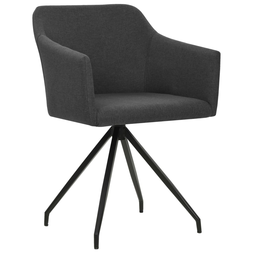 

vidaXL Eetkamerstoelen draaibaar 6 st stof donkergrijs