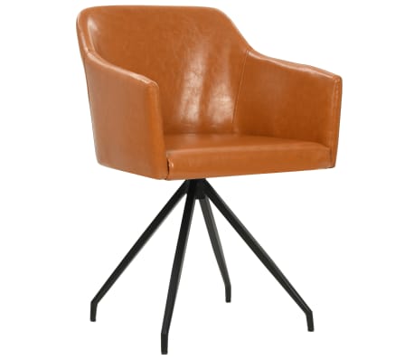 vidaXL Okretne blagovaonske stolice od umjetne kože 4 kom smeđe