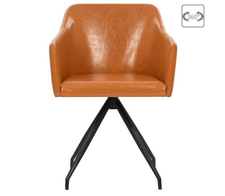 vidaXL 4x Esszimmerstuhl Braun Kunstleder Lehnstuhl Drehstuhl Stuhl