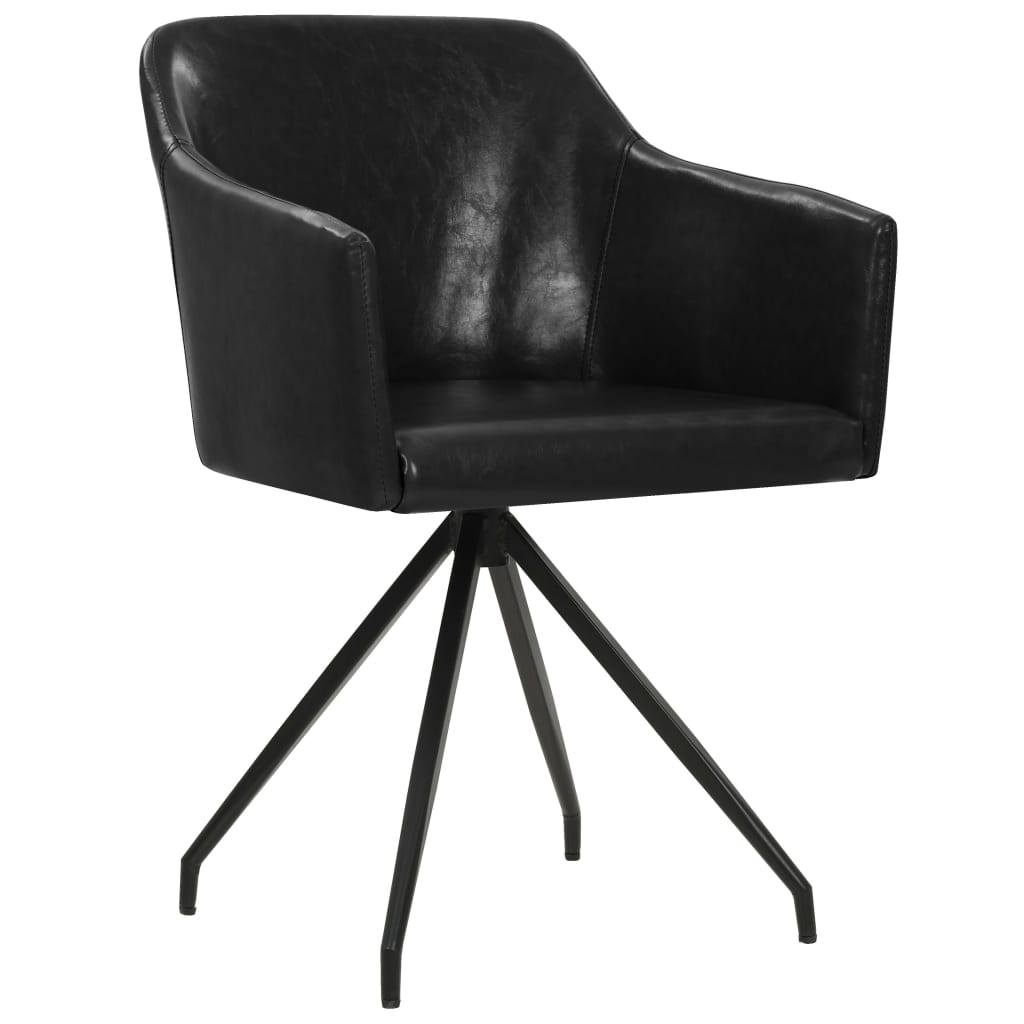

vidaXL Eetkamerstoelen draaibaar 6 st kunstleer zwart