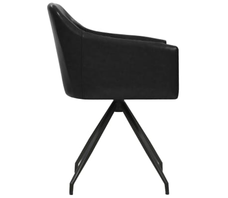vidaXL 6x Esszimmerstuhl Schwarz Kunstleder Lehnstuhl Drehstuhl Stuhl