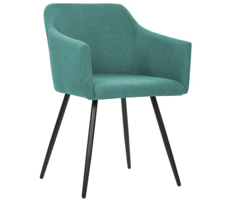 vidaXL Valgomojo kėdės, 4vnt., žalios, audinys