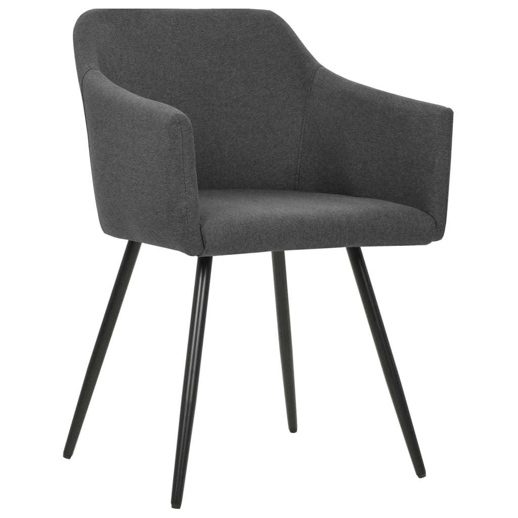 

vidaXL Eetkamerstoelen 6 st stof donkergrijs