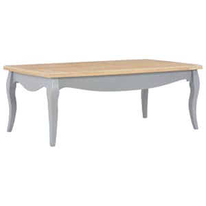 280002 vidaXL Coffee Table Grey and Brown 110x60x40 cm Solid Pine Wood