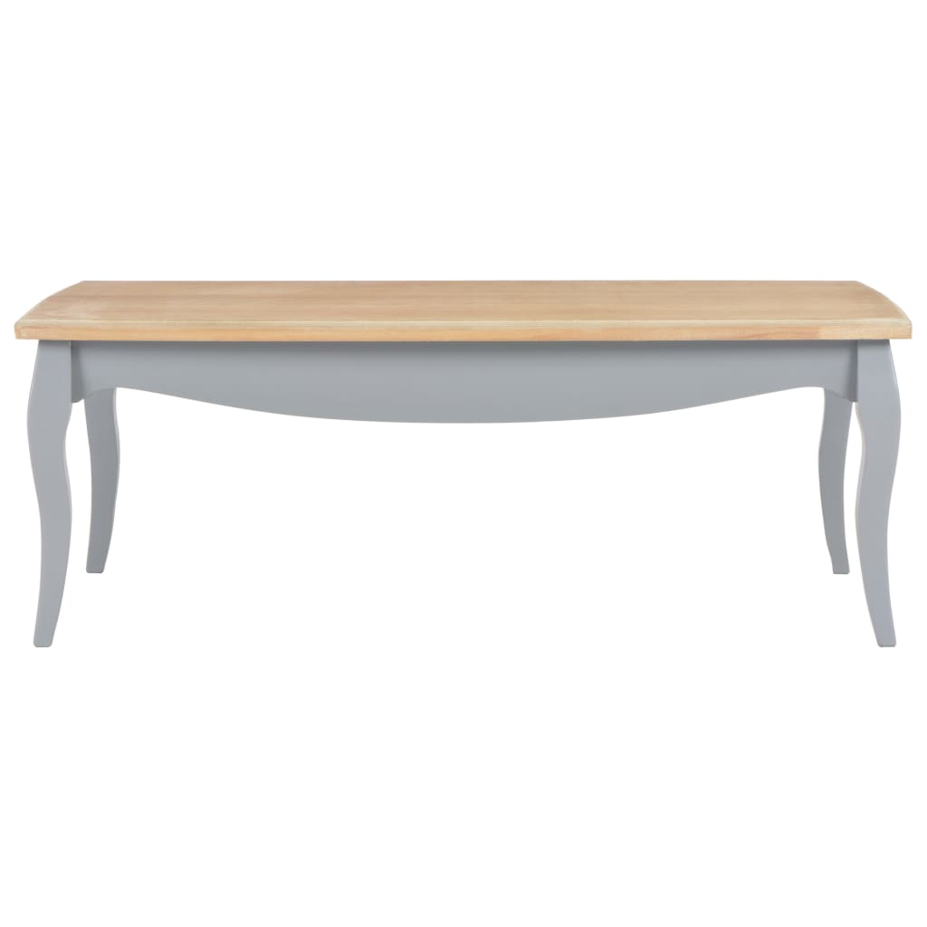 vidaXL Coffee Table Grey and Brown 110x60x40 cm Solid Pine Wood