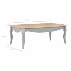 280002 vidaXL Coffee Table Grey and Brown 110x60x40 cm Solid Pine Wood - obrázek 7