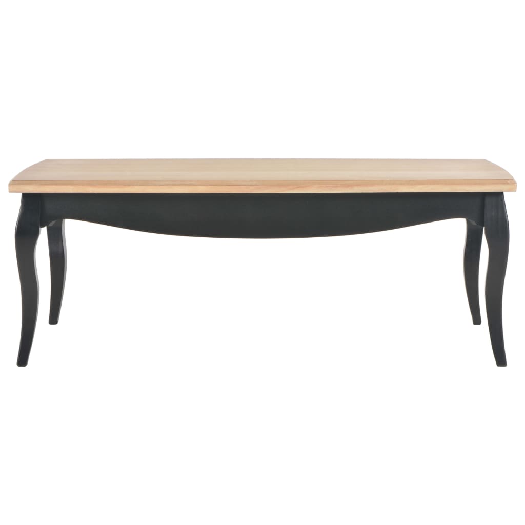 280003 vidaXL Coffee Table Black and Brown 110x60x40 cm Solid Pine Wood