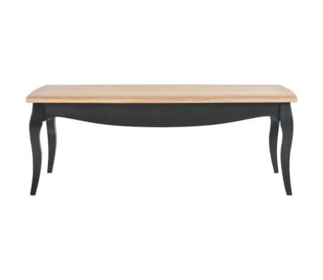 vidaXL Coffee Table Black and Brown 110x60x40 cm Solid Pine Wood