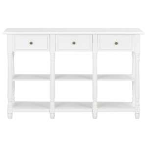 vidaXL Конзолна маса, бяла, 120x30x76 см, МДФ