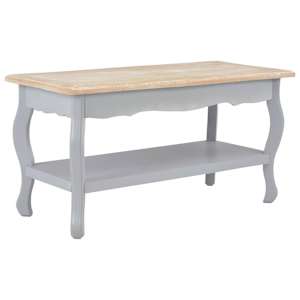 280024 vidaXL Coffee Table Grey and Brown 87,5x42x44 cm Solid Pine Wood