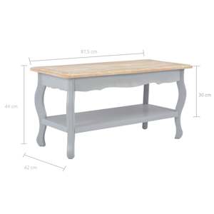 280024 vidaXL Coffee Table Grey and Brown 87,5x42x44 cm Solid Pine Wood - obrázek 6