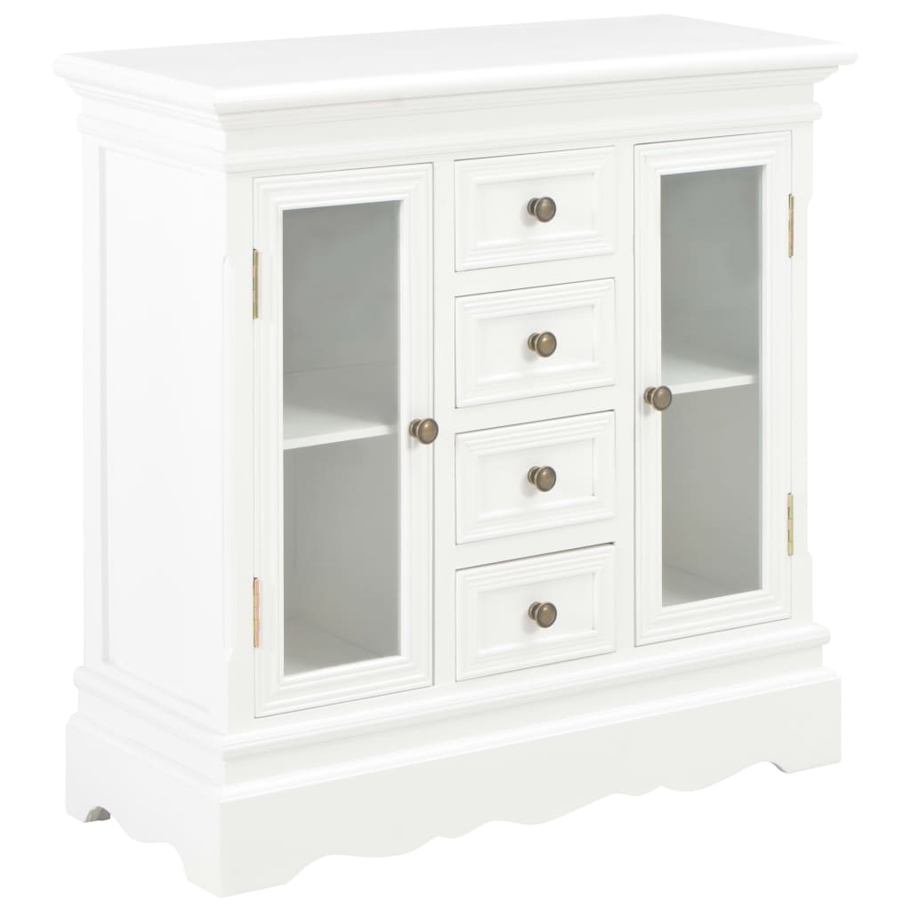 

vidaXL Sideboard White 27.6"x11"x27.6" Solid Pine Wood