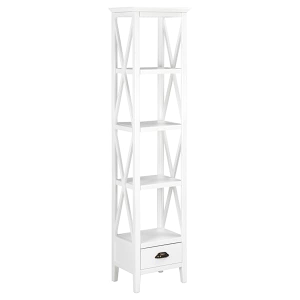 vidaXL raamaturiiul 1 sahtliga, valge, 40 x 30 x 170 cm, MDF