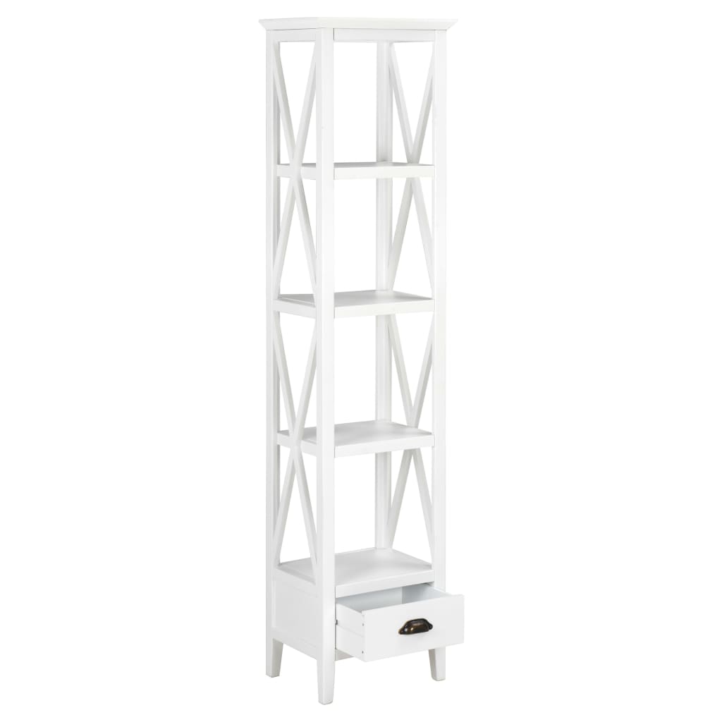 

vidaXL Boekenkast met 1 lade 40x30x170 cm MDF wit