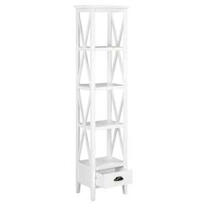 vidaXL Βιβλιοθήκη με 1 Συρτάρι Λευκή 40 x 30 x 170 εκ. από MDF