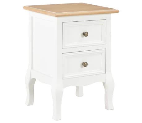 vidaXL Nachttische 2 Stk. Wei&szlig; 35x30x49 cm MDF